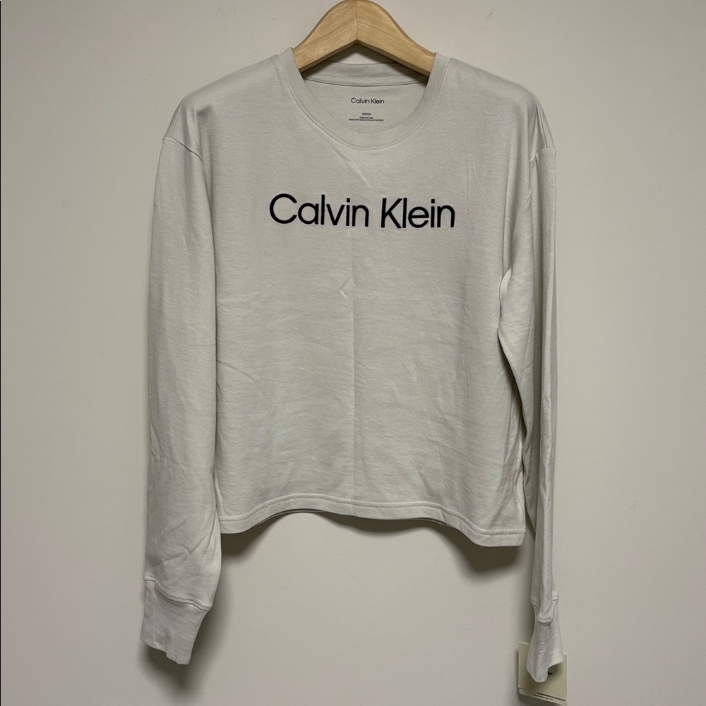 Calvin Klein stone cotton long sleeve sz s small new